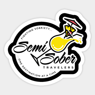 Semi Sober Traveler Pina Colada design with solid background Sticker